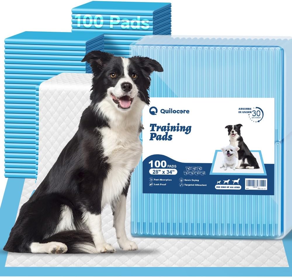 Quilocare 100PCS 28” x 34” Puppy Pads