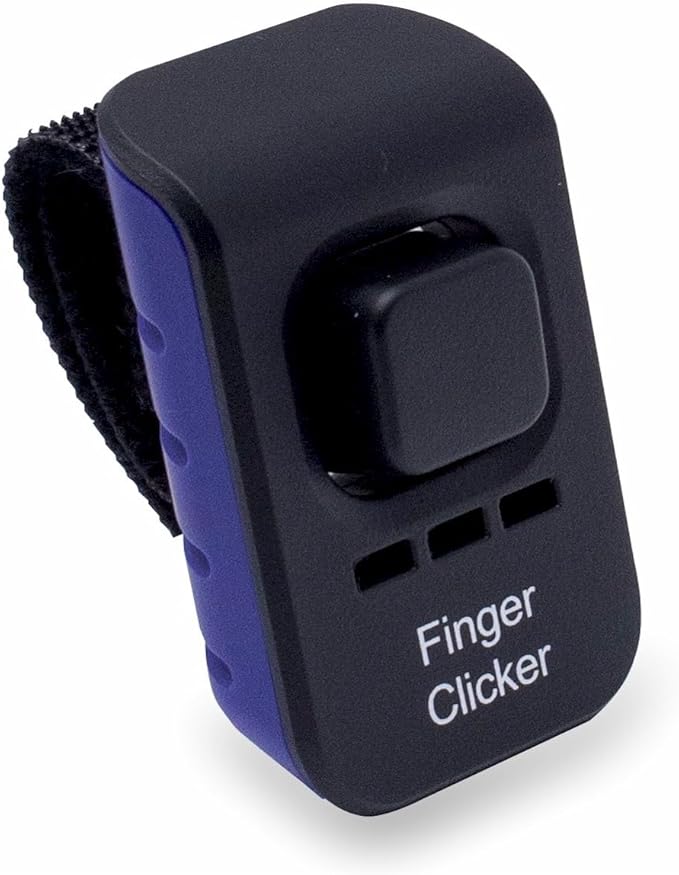 Educator Dog Training Finger Clicker with Audible Sound for Positive Reinforcement, Behavior and Obedience Pet Trainer, Blue
