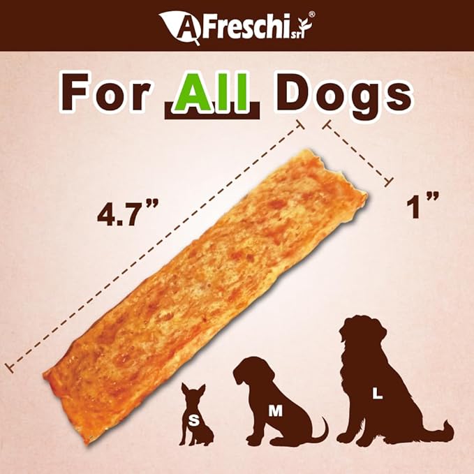 Afreschi Turkey Tendon Slice 3.5 oz, USA-Sourced Turkey Tendon, Treats for Classic Series, All Natural Human Grade Dog Treat, Suitable for Training chew, Rawhide Alternative