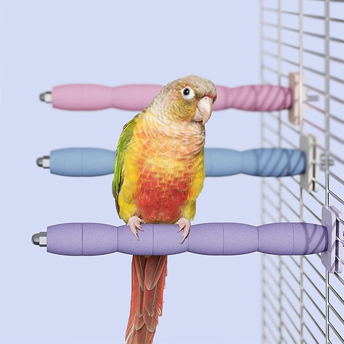 Parrot Perch Birds Nail File Perch Abrasive Surface Ceramic Paw Grinding Stick – Bird Nail File – for Parrots, Budgies, Parakeets, and Cockatiels Bird Cage Accessory (Purple, 7.8Inch)