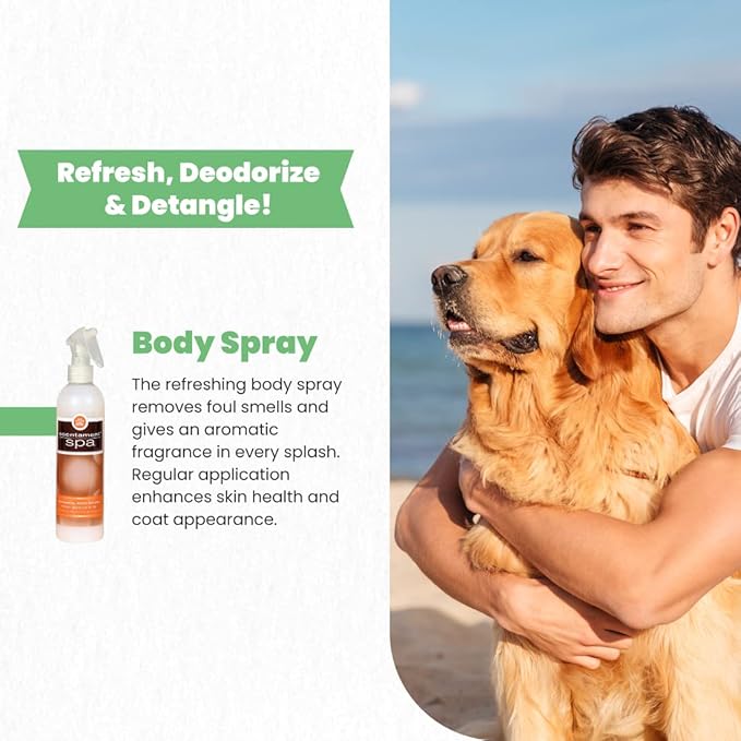 Best Shot Scentament Spa Botanical Body Splash, Body Spray Conditioner for Pets, Cat and Dog Cologne Spray, Alcohol-Free, Ready To Use, Apricot Lily, 8 Oz.