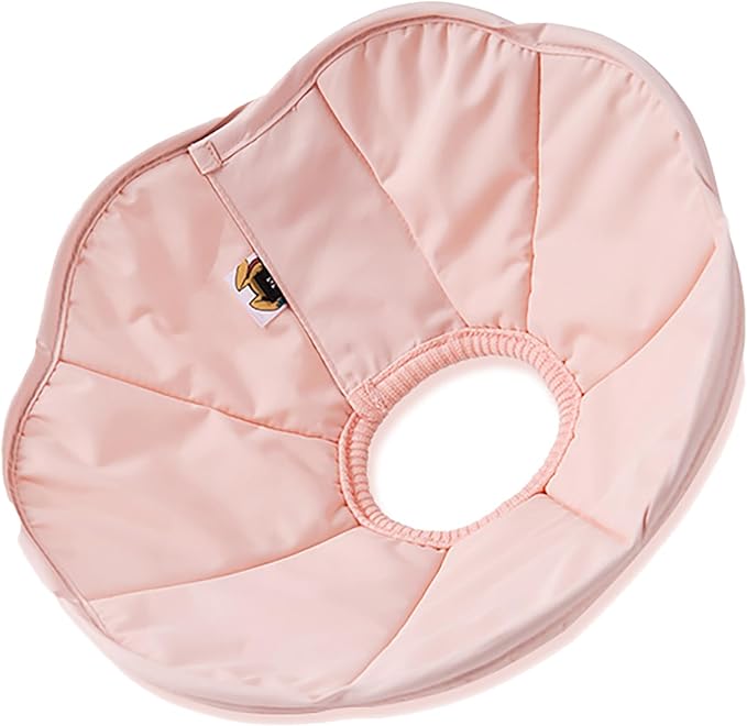 Touchdog Foldable Dog Cone Collar for Cats & Dogs - Adjustable Soft Recovery Collar with Waterproof PU Coating, Lightweight Design, 24.5cm/9.6in Wide Barrier (Pink, M)