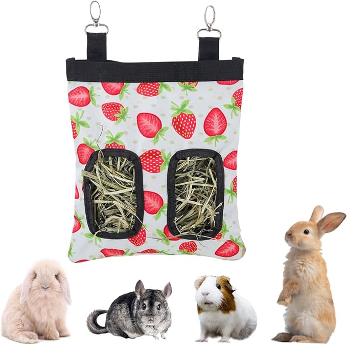 DZWLKJ Guinea Pig Hay Feeder, 600D Polyester, Rabbit Hay Feeder Bag, S -10"x 8"x 0.4", Guinea Pig, Chinchilla, Hamsters, Small Pets, 1 Pack, Lightweight