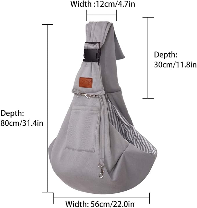 FDJASGY Small Dog Sling Cat Carrier Adjustable Strap Hands Free Reversible Pet Puppy Travel Bag Backpack for Outdoor Travel