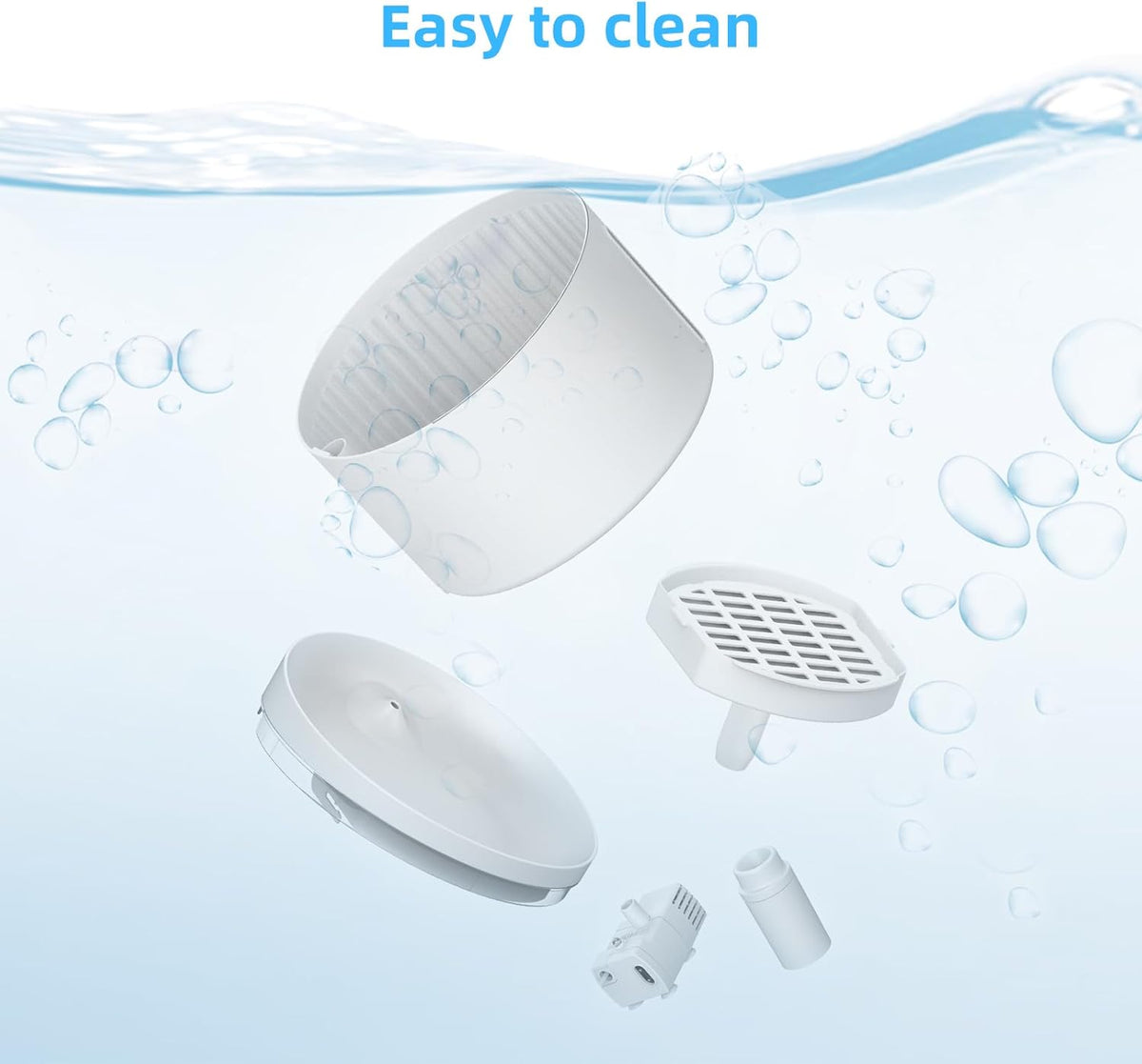 DOGNESS D06 Cat Water Fountain with Filter, Keep Water Fresh Automatic 3.2L Large Capacity Ultra Silent Removable Fresh Cat Water Dispenser for Dogs, Cats, Birds (3.2L White)