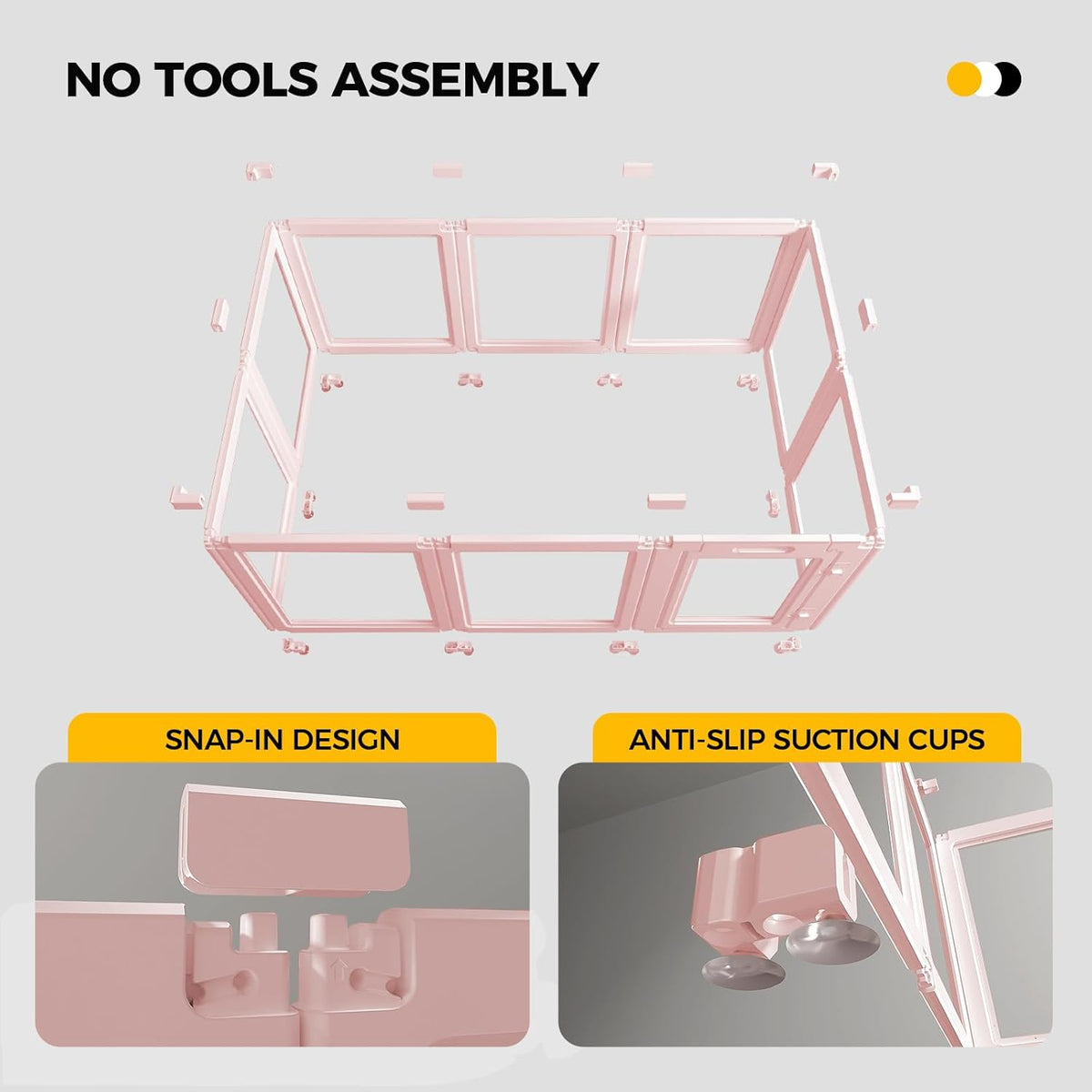 Clear Acrylic Plastic Dog Playpen - Clear Dog Play Pen - Easy Assemble Acrylic Dog Playpen - Puppy Playpen, Cat Playpen, Small Animal Playpen, Dog Play Pen Indoors (Pink-23.6" H, 10PCS)