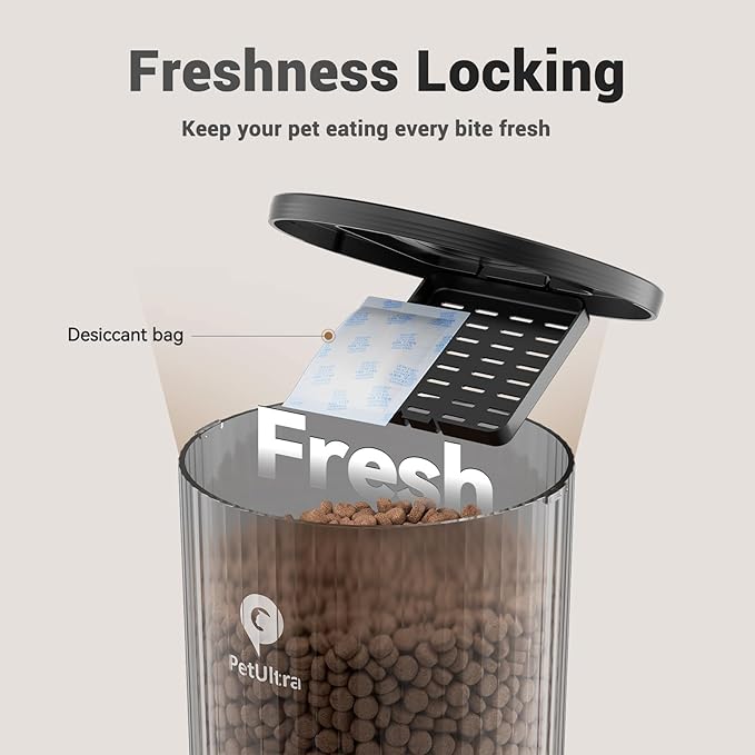 Automatic Cat Feeder for 2 Cats: Cat auto 2.4G WiFi - Timed Smart App Control 1-10 Meals| Automatic Pet Feeder for Cats and Small Dog Indoor- Dual Power& Detachable Clean