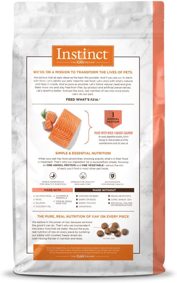 Instinct Limited Ingredient Diet, Natural Dry Cat Food, Grain Free Recipe - Real Salmon, 4.5 lb. Bag