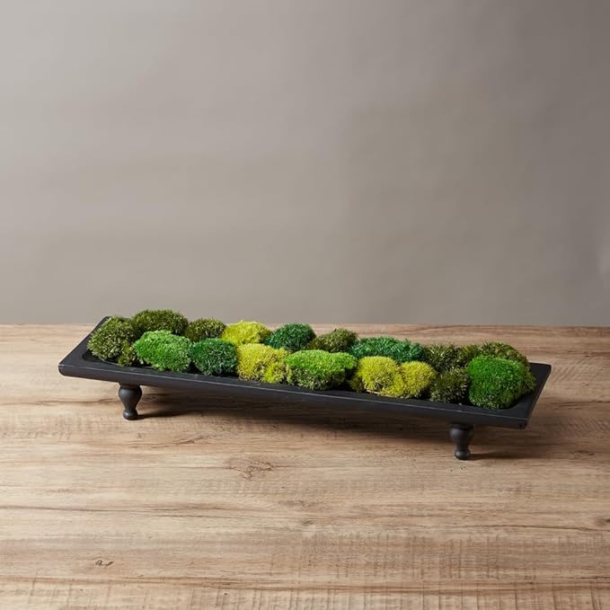 Moss No Bowl 4 Color Mix Pack Preserved Pole Moss Pillow Bun Cushion Natural Decorative DIY Kit Art Wall Florist Easter Decor (1.5 sq.ft, Green-A,B,C-D)