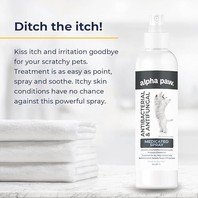 Smiling Paws Pets Advanced Chlorhexidine & Ketoconazole Spray for Cats & Dogs Spray 8oz