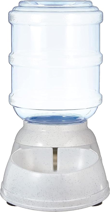 Amazon Basics Gravity Pet Water Dispenser for Cat, Dog, 1 gallon Capacity, Small, Gray
