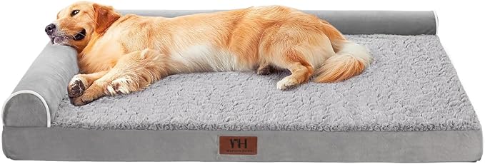 Orthopedic Dog Beds Extra Large Sized Dog, Pet Sofa Bed with Removable Washable Cover, Egg Foam Support, Bolster Cushion for Comfortable Sleep, Waterproof & Non-Slip Bottom Bed