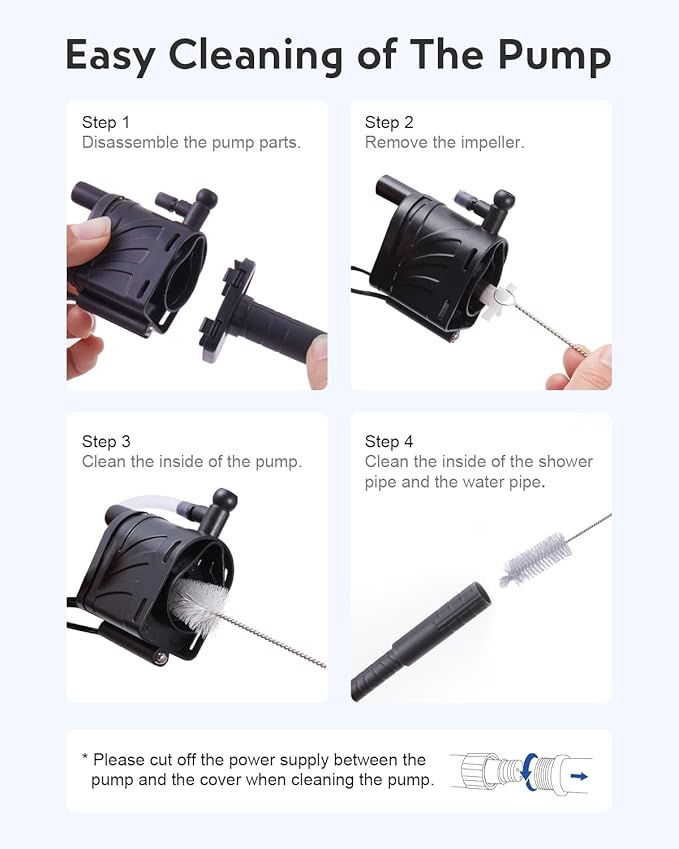 Fish Tank Cleaning Kit: Algae Scraper for Aquariums Glass Scrubber Cleaner Tools with Handle - 7 in 1 Betta Fish Tanks Cleaning Accessories Set Including Fishing Net Sponge Brush Pump Brush