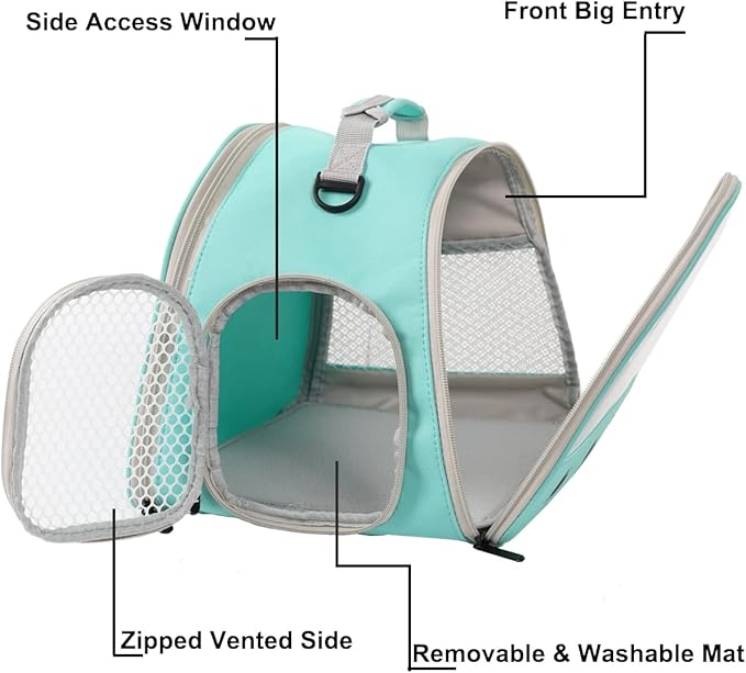 Bearded Dragon Carrier,Lizards Travel Bag, Small Animal Travel Carrier for Hedgehog Rat Parrot Bird, Portable Guinea Pig Travel Carrier for 2