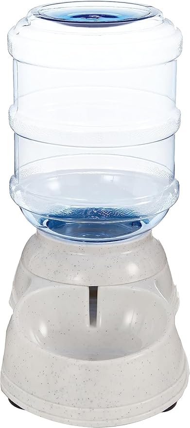Amazon Basics Gravity Pet Water Dispenser for Cat, Dog, 1 gallon Capacity, Small, Gray