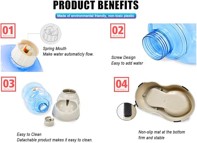 Pet Feeding Solution Automatic Cat & Dog Cafe Feeder and Water Dispenser in Set with Food Scoop - Ito Rocky 6-Meal Automatic Food Dispenser for Small/Middle Puppy and Kitten