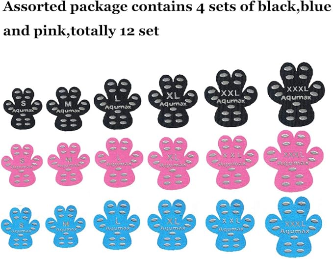 Dog Paw Protector Anti-Slip Pads,Toe Grips for Senior Dogs,Paw Grips Traction Pads for Slippery Hardwood Floors,Essentials for Senior Dogs,12 Sets (48 pcs) XXL Multicolor