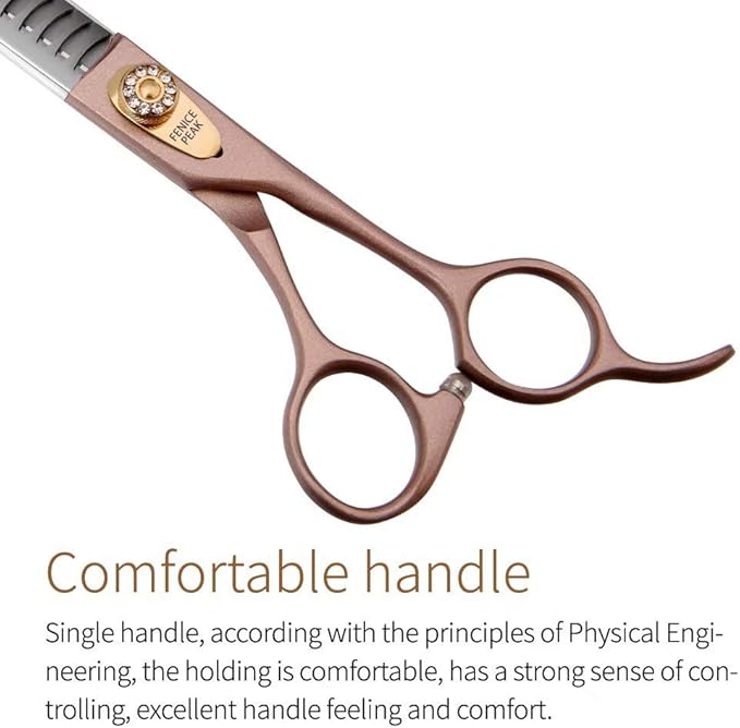 Fenice Peak Thinning Shears for Dogs and Cats Pet Grooming Scissors Chunkers Shears 440C Stainless Steel Professional Dog Trimming Scissors 7.5''