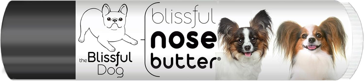 The Blissful Dog Papillon Nose Butter for Dry, Cracked Skin, Lick-Safe Dog Nose Balm with Moisturizing Shea Butter, Almond, Olive, and Essential Oils, Pet Supplies, Uncented, 0.15 oz.