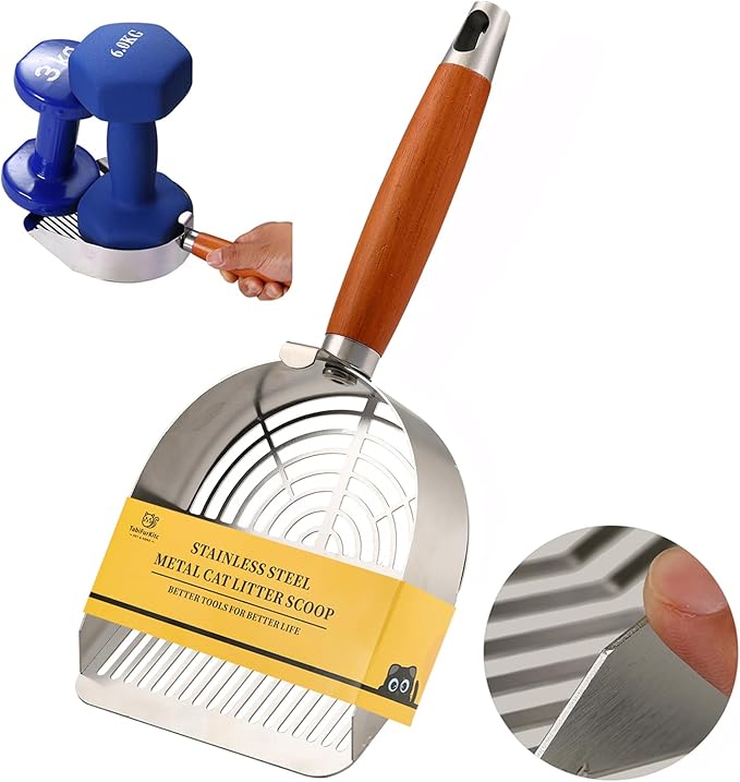Stainless Steel Extra Thick Cat Litter Scoop (Optional Holder) (Extra Thick Scoop only)