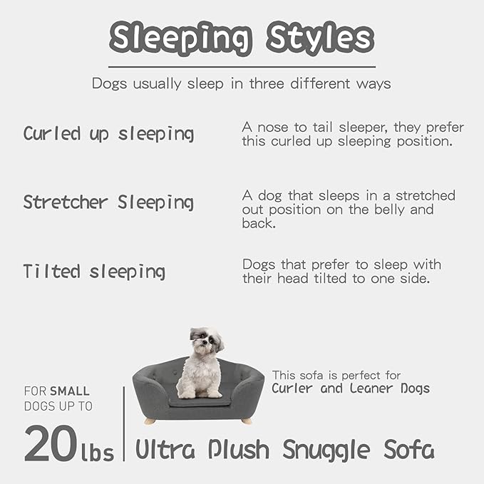 SHAVI Pet Sofa Dog Couch for Small Pet Dog and Cats, Low Back Lounging Bed with Velvet Modern Cat Couch Easy-to-Clean(Grey)