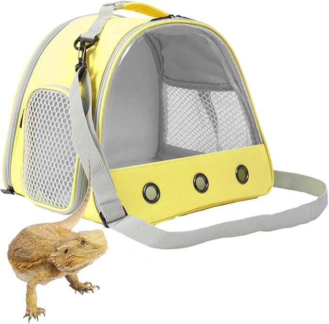 Bearded DragonTravel Cage,Lizards Carrier, Small Animal Travel Carrier for Hedgehog Rat Parrot Bird Guinea Pig, Portable Guinea Pig Travel Bag for 2