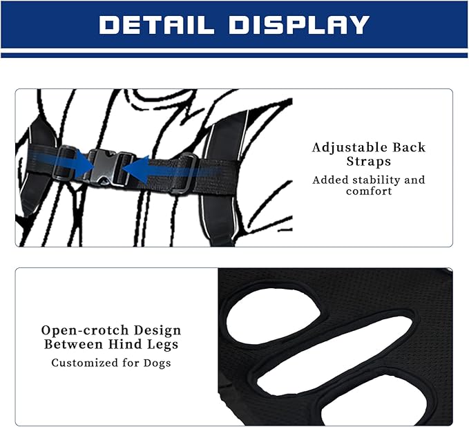 FCT Dog Backpack Carrier - Spine-Friendly for Midium to Large Dogs (18-30 lbs), Horizontal Design Dog Carrier with Adjustable Back Straps,Legs-Out Comfort for Travel/Hiking/Cycling (Black, Size L)