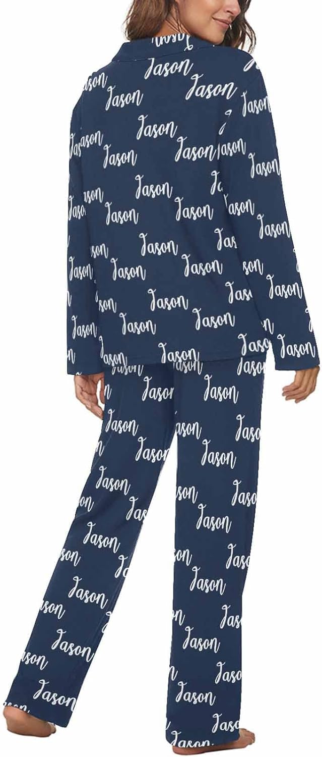 MyPupSocks Custom Face Pajamas for Women Set, Personalized Photo Long Sleepwear XS-XXL