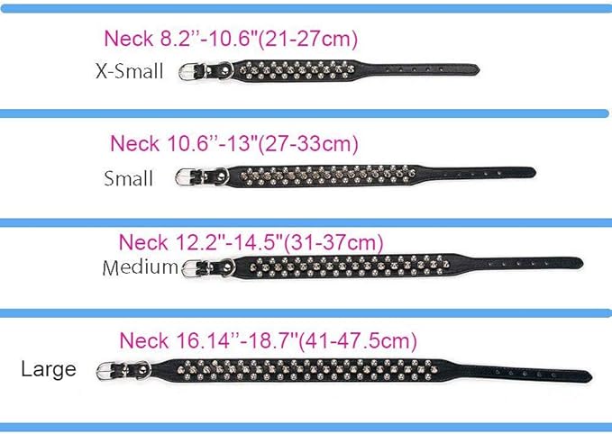 Spiked Dog Collar Soft Pu Leather Mushrooms Rivet Spike Studded Puppy Adjustable Pet Collars for Small Breeds (M, Red)