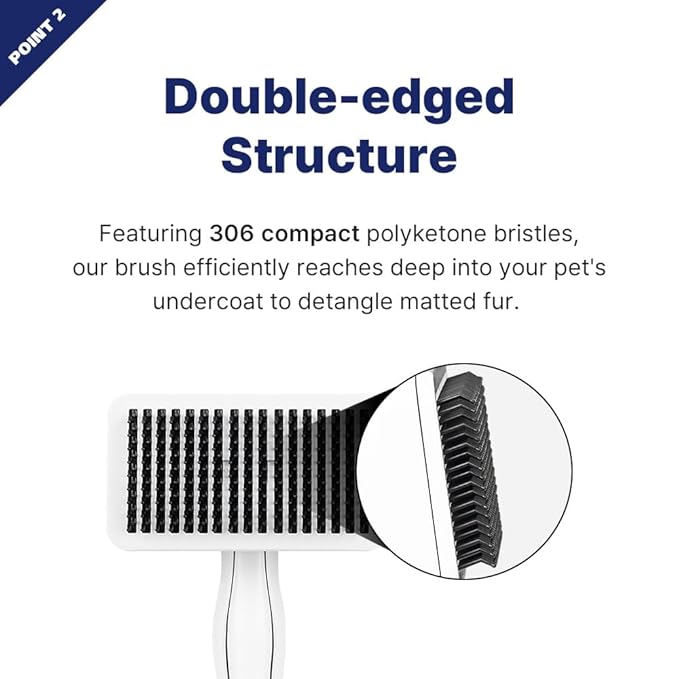 Healing Slicker Brush & Matt Splitter – Gentle Detangling & Shedding Control for Dogs & Cats, 306 Bristles, One-Touch Hair Removal & Safe Dematting Blade for Tangle-Free Grooming