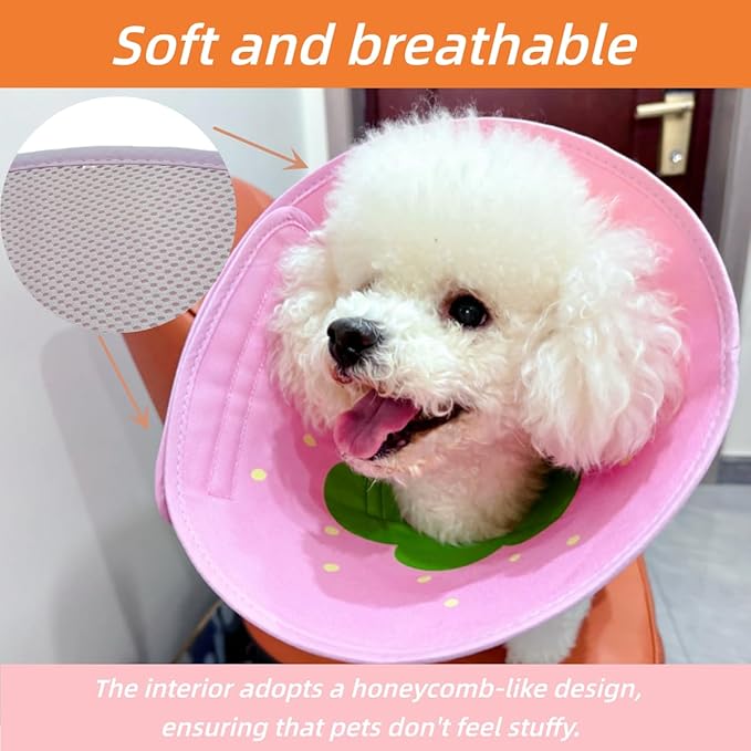 Soft Dog Cone Collar for Dogs After Surgery, Adjustable Dog Recovery Cone Collar for Medium Small Puppy Dogs and Cats to Stop Licking (Watermelon XL)