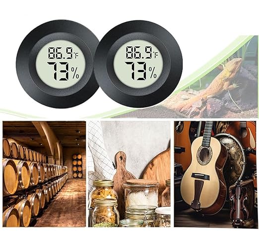 3 Pack Mini Hygrometer Thermometer Digital Humidity Meter Indoor/Outdoor Humidity Monitor Reptile Thermometer for Humidors Garden Cellar Greenhouse ℉/ ℃ (3)