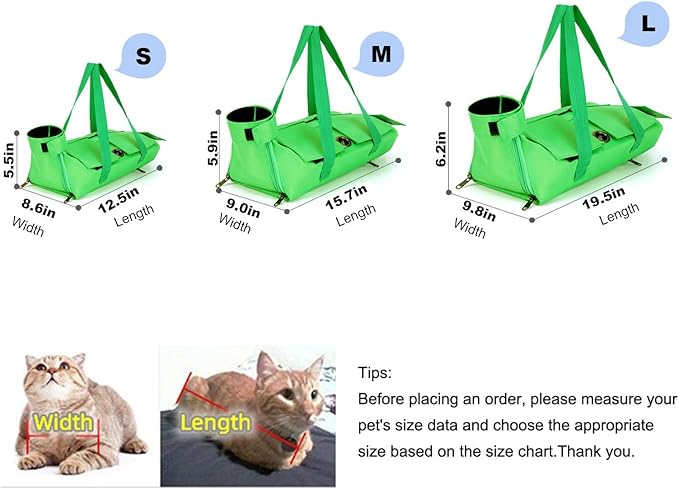 HDKUW Cat Grooming Bag,Foldable Travel Carrier for Cats,Anti-Bite Anti-Scratch Cat Grooming Restraint Bag,Pet Carrier for Administering Eye Drops,Ear Cleaner,Clipping Nails Yellow M