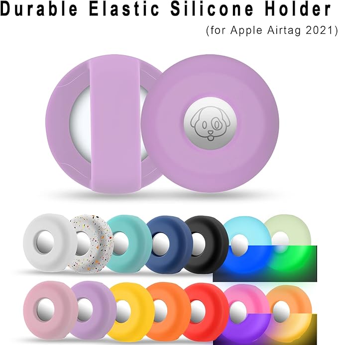 for Airtag Holder for Dog Collar, Cibaabo Silicone Air Tag Case Cover Compatible with Apple Airtags for 0.8-1.2inch Cat Pet Collar Harness Loop