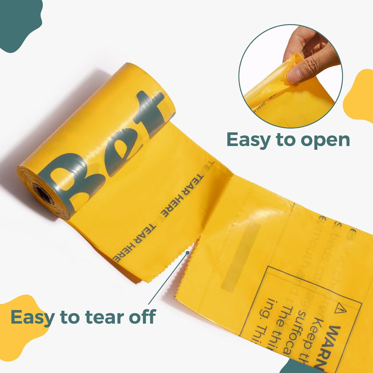 Dog Poop Bags Rolls Biodegradable 100% Leak Proof Thickened Dog Waste Bags -120 Count 8 Rolls - Doggie Poop Bag for Small and Big Dogs(Unscented)