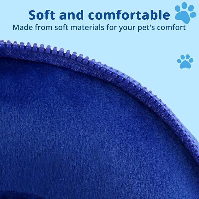 Soft Dog Cone Collar, Inflatable Donut Cones Alternative After Surgery with No-Lick Shield for Large/Medium/Small Dogs to Stop Licking, Elizabethan Neck Ecollars of Shame Comfy Pillow Recovery Blue