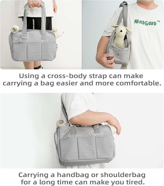 Pet Carrier Shoulder Strap - Lightweight and Comfortable Pet Carrier Accessory for Easy Travel - Reduces The Burden of Carrying Your Pet (Grey)