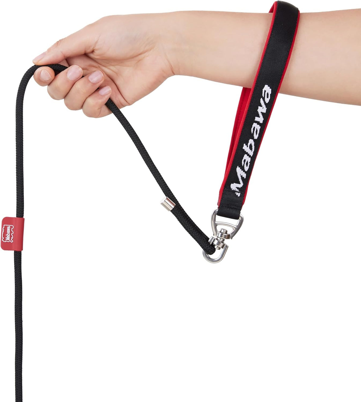 Dog Anti-Slip Leash 5FT with Metal Stopper - Durable No-Pull Training Lead for Small, Medium & Large Dogs - Comfortable Handle Nylon Rope, Tangle-Free Pet Walking Leash (Black, 5 FT)