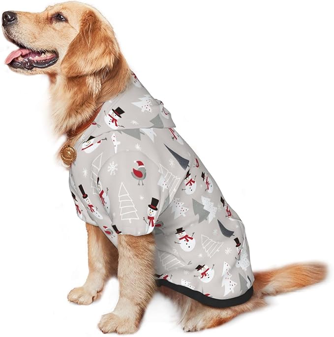 Christmas Gray Snowman Hoodie,Christmas Cosplay Dog Clothes with Pocket and Hat Winter Clothes Sweaters XXX-Large