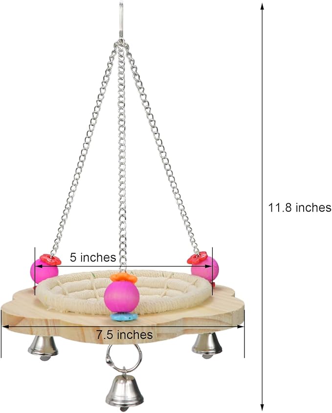 Wontee Bird Nest Parrot Breeding Nest Bed Bird Hanging Swing for Budgies Parakeets Conures Cockatiels Caique Senegal Parrot (Cotton Rope)