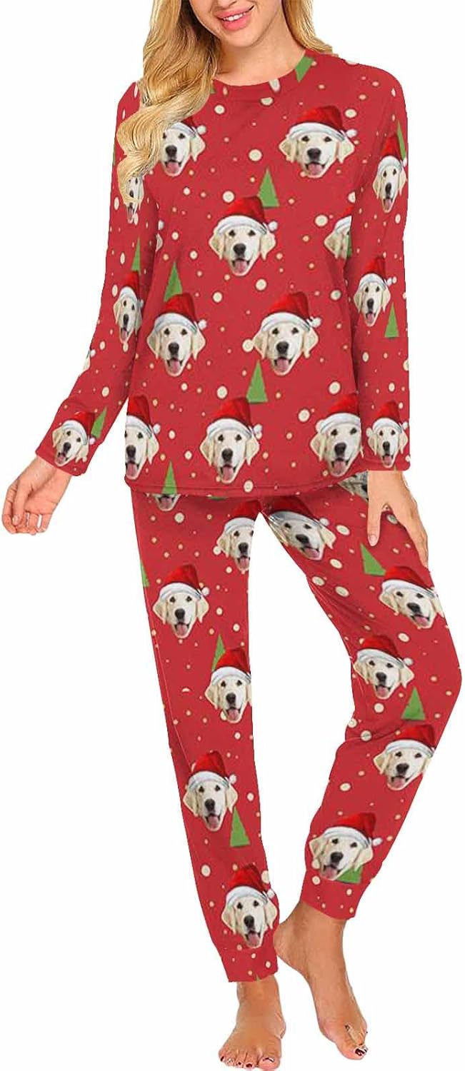 MyPupSocks Custom Face Pajamas Sets for Women, Personalized Photo Sleepwear XS-XXL