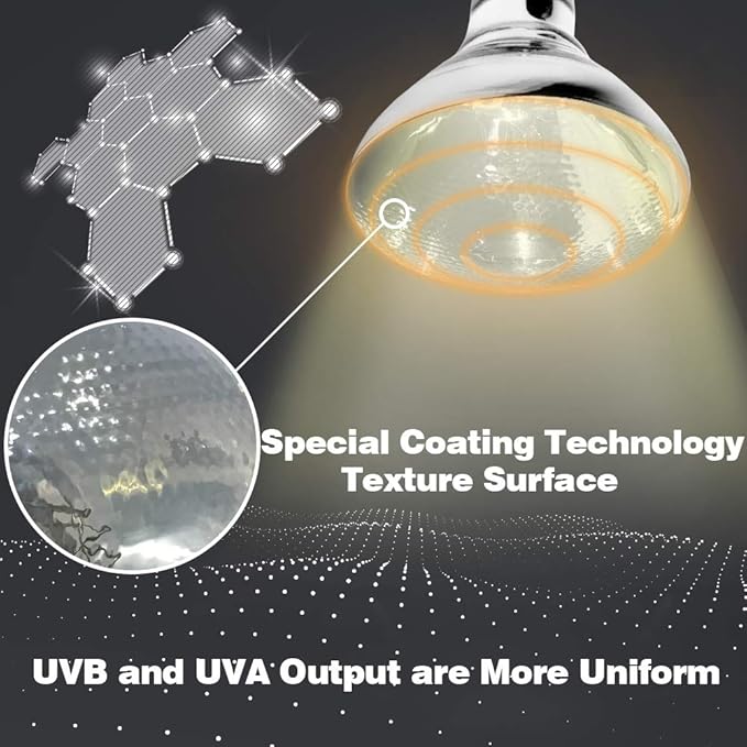 LUCKY HERP 100 Watt UVA UVB Full Spectrum Vapor Heat Lamp Bulb, Self-Ballasted UV Heat Lamp/Bulb/Light for Reptile and Amphibian, Sun Lamp for Bearded Dragon Lizard Turtle(Coated)