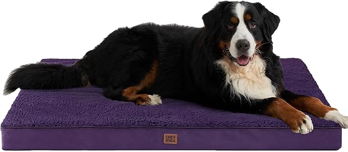 EHEYCIGA Orthopedic XXL Dog Beds for Jumbo Dogs with Removable Washable Cover, Purple, 50x36