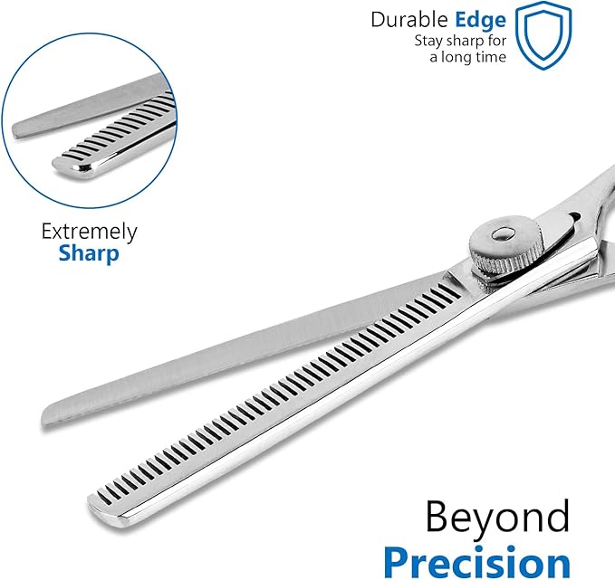 Laazar Pro Shears Thinning Pet Grooming Shear - 6.5 42 Teeth Scissors for dogs cats and pets