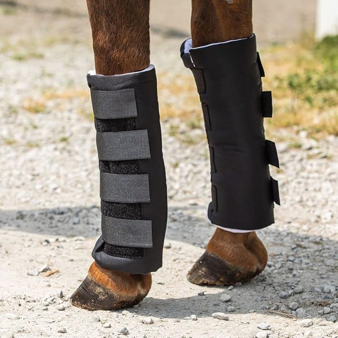 Dura-Tech Quick Wrap No Bow Leg Wraps for Horses | Size 14" | Color Navy | Exceptional Leg Coverage | Versatile Use | Secure and Easy Application | Sold in Pairs