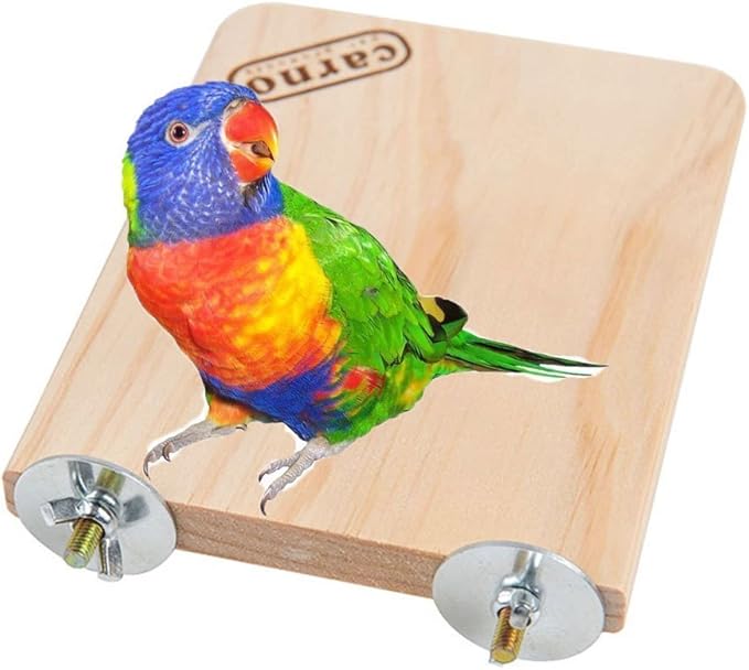 Hypeety Wooden Platform Pet Dwarf Hamster Gerbil Rat Small Animal Sport Exercise Toy Pet Parrot Bird Cage Perches Square Toy (M)
