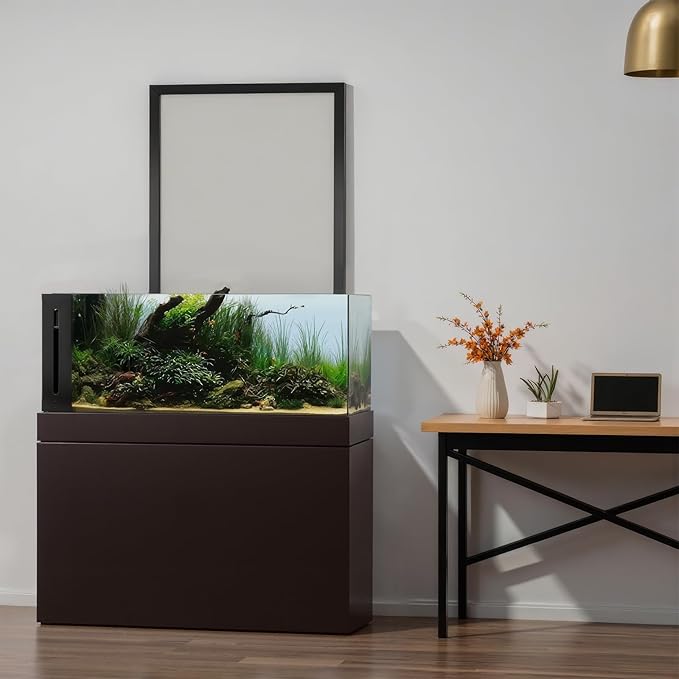 Ultra Clear Rimless Aquarium Tank gallons Low Iron Glass Side Filtration + Anti-Jumping net (50Gal)