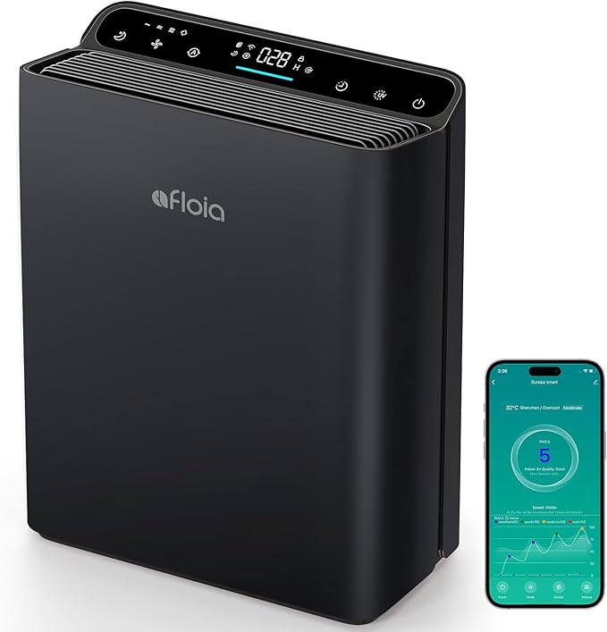 Air Purifier for Home Bedroom Large Room Up to 2000Ft²,Smart APP&Voice Control with Air Quality Sensor, Washable Pre Filter Cleaner for Pet Pollen Allergy Odor Dust Mold Smoke, Compatible with Alexa