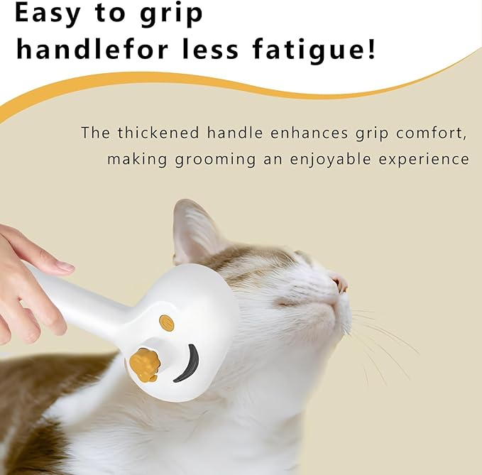 Pet Steam Brush for Dog & Cat – 3-in-1 Spray Hair Removal Comb – Steam Brush for Shedding & Grooming –Spritz Defur Comb–Includes Waterless Shampoo & Eye Wipes