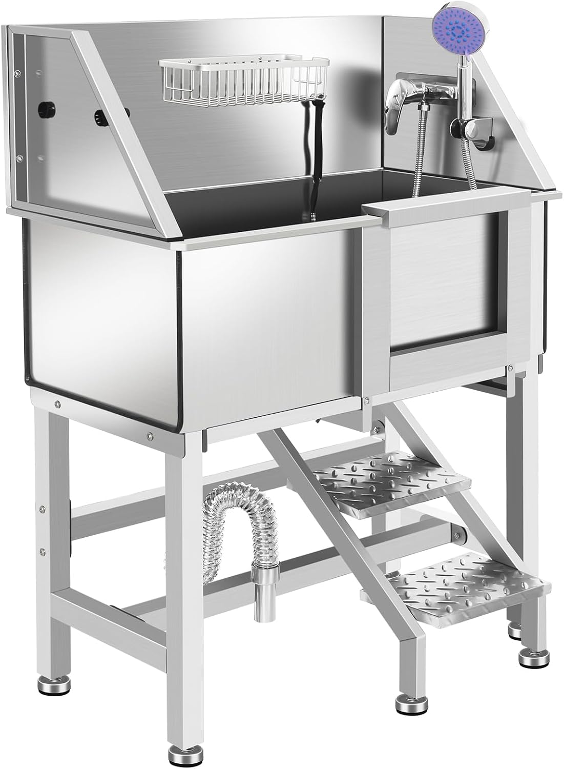 Electric Dog Bathing Station for Large Dogs, Height Adjustable Stainless Steel Dog Pet Washing Station, Professional Dog Grooming Tub with Electric Lift, Pet Wash Bath Station